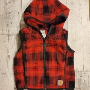 Carhartt 9 months fleece vest, plaid